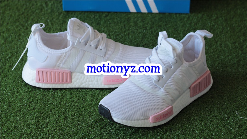 Real Boost Adidas NMD R1 White Pink GS